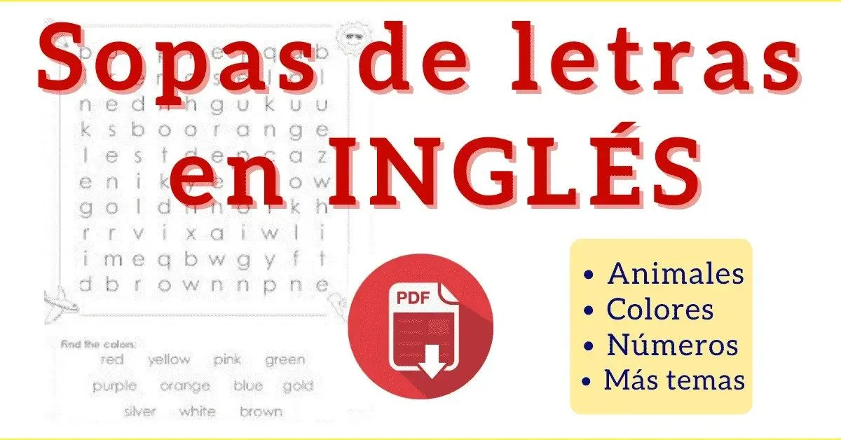 Sopa de letras en inglés PDF para imprimir - Word search
