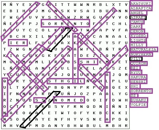 Sopa de Letras - Ng Lc - Nuevo Genesis Lost Canvas - Gabitos