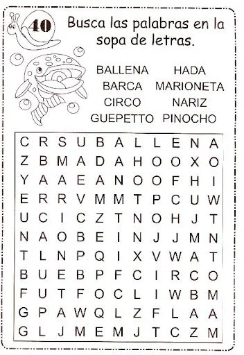 SOPA DE LETRAS PARA NIÑOS