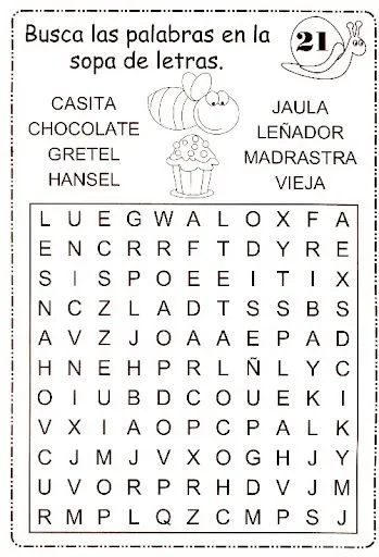SOPA DE LETRAS PARA NIÑOS