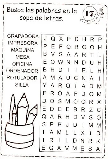 SOPA DE LETRAS PARA NIÑOS