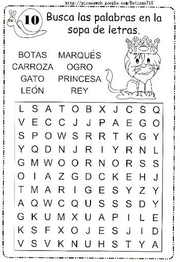 SOPA DE LETRAS PARA NIÑOS