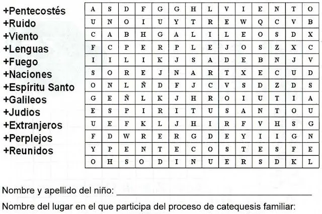 Sopa de letras para niños cristianos - Imagui