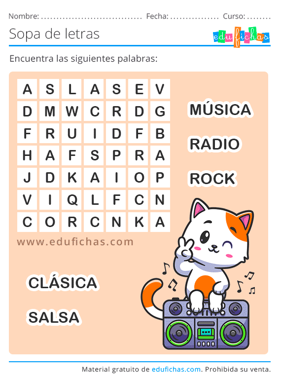 Sopa de Letras para Niños - Pasatiempos para Imprimir Gratis Sopa de Letras para Niños - Pasatiempos para Imprimir Gratis