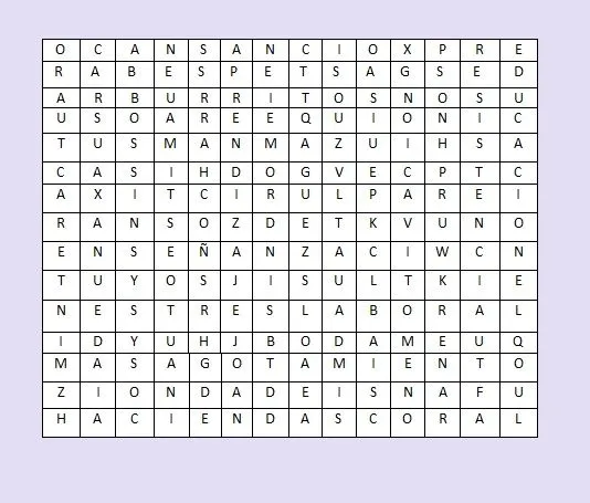 Sopa de letras « SINDROME DE BURN OUT