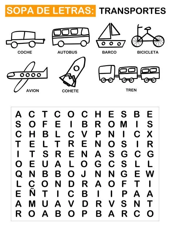 Sopa de letras: transportes, alphabet soup: transportes | PARA ... Sopa de letras: transportes, alphabet soup: transportes | PARA ...