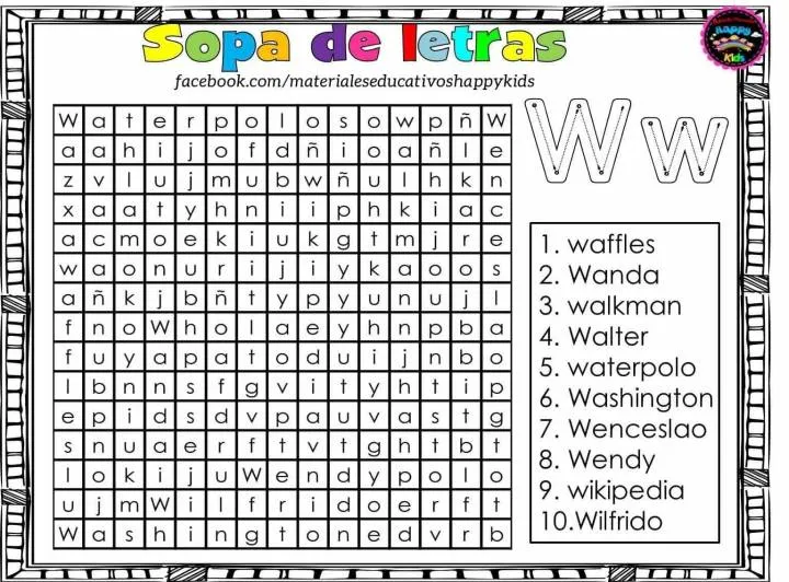 SOPA DE LETRAS PARA TRBAJAR LAS PALABRAS – Imagenes Educativas