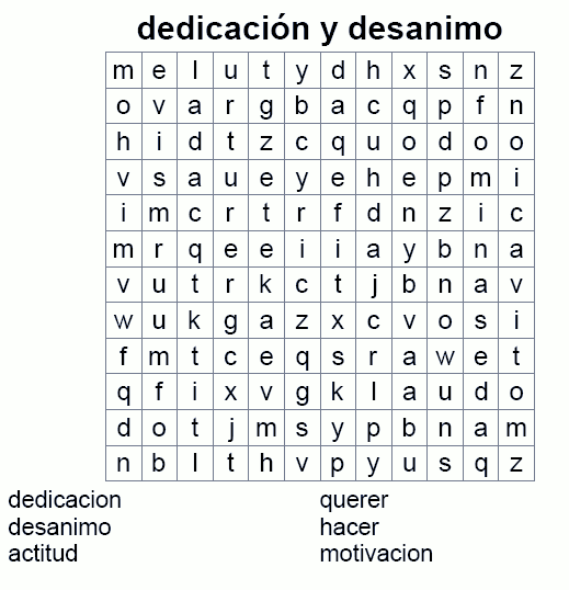 dedicacion y desanimo