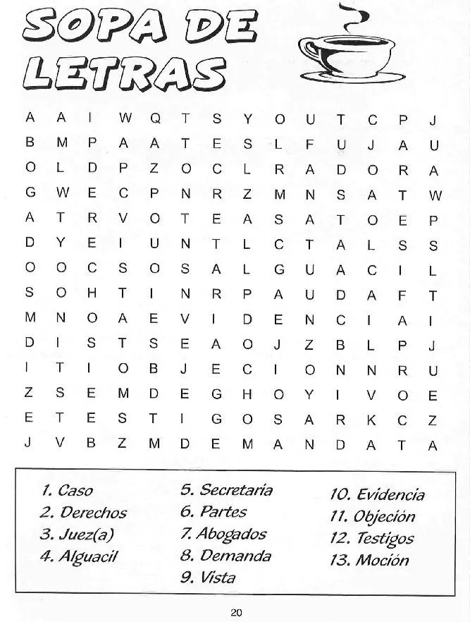 Sopa de letras valores para imprimir - Imagui