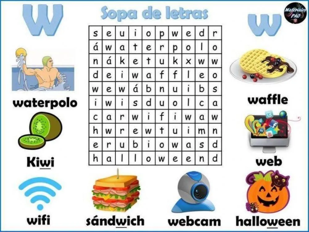 Sopa de letras - W worksheet | Live Worksheets