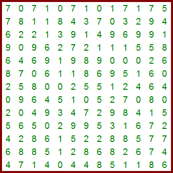 Sopas de numeros para imprimir - Imagui