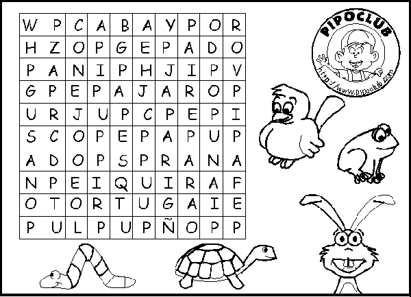 Sopas de Letras - Animales