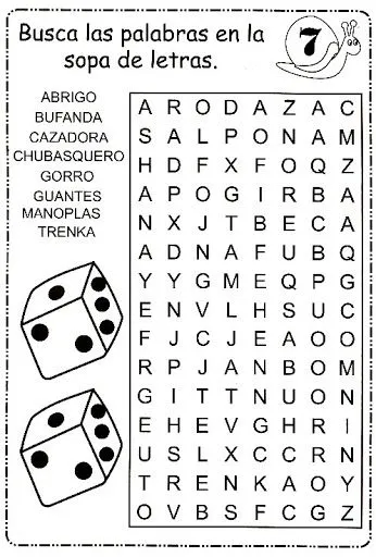 SOPAS DE LETRAS-CRUCIGRAMAS | ACTIVIDADES FOTOCOPIABLES PARA NIVEL ...