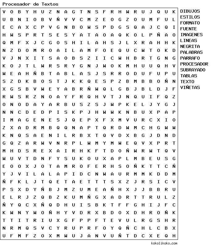 Sopas de letras dificiles - Imagui