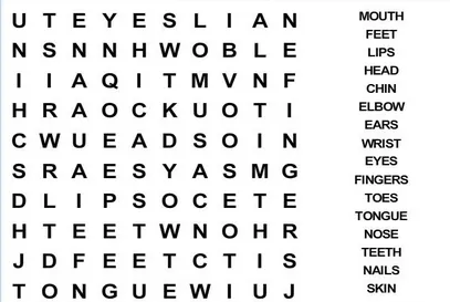 Sopas de letras en inglés para imprimir - Imagui