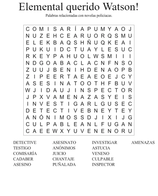 Sopas de letras – Lengua y Literatura / ESO