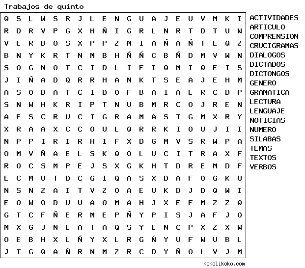 Sopas de letras de muchas palabras - Imagui