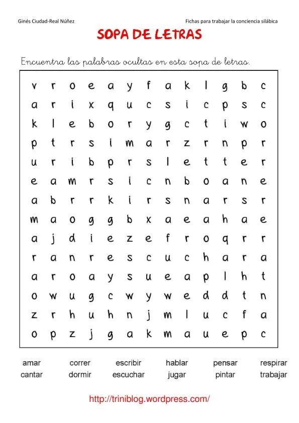 sopas de letras | Triniblog