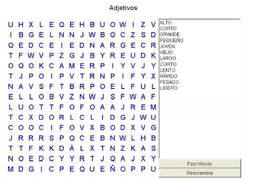 SOPAS DE LETRAS VARIADAS