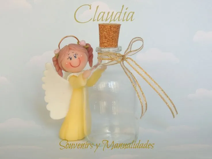 Souvenir para comunión : botellita para agua bendita ...