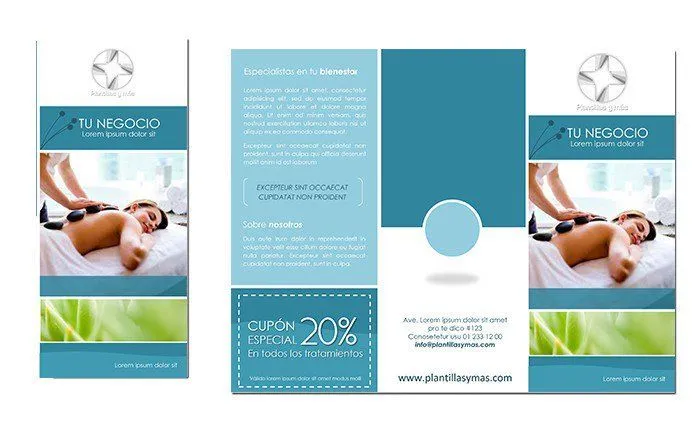 Spa Belleza y Tratamientos- Plantilla para tríptico o brochure ...