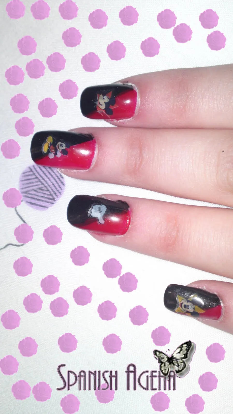 Spanish Ageha: Nail Art Mickey Mouse