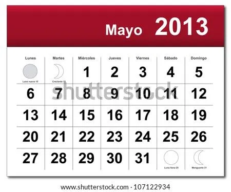Spanish Version Of May 2013 Calendar. Calendario De Mayo De 2013 ... Spanish Version Of May 2013 Calendar. Calendario De Mayo De 2013 ...