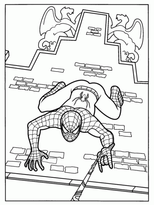Dibujo de Spiderman para colorear. Dibujos infantiles de Spiderman ...