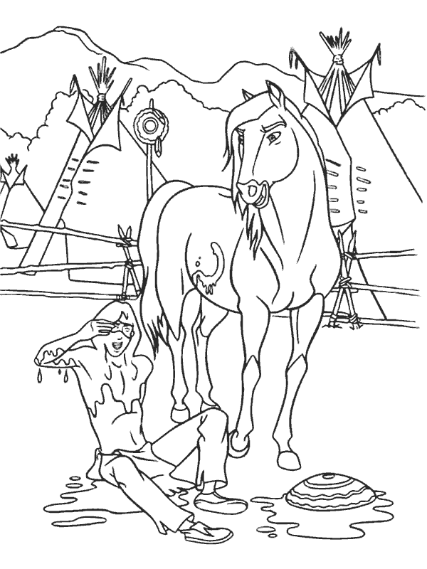 sspirit el caballo Colouring Pages