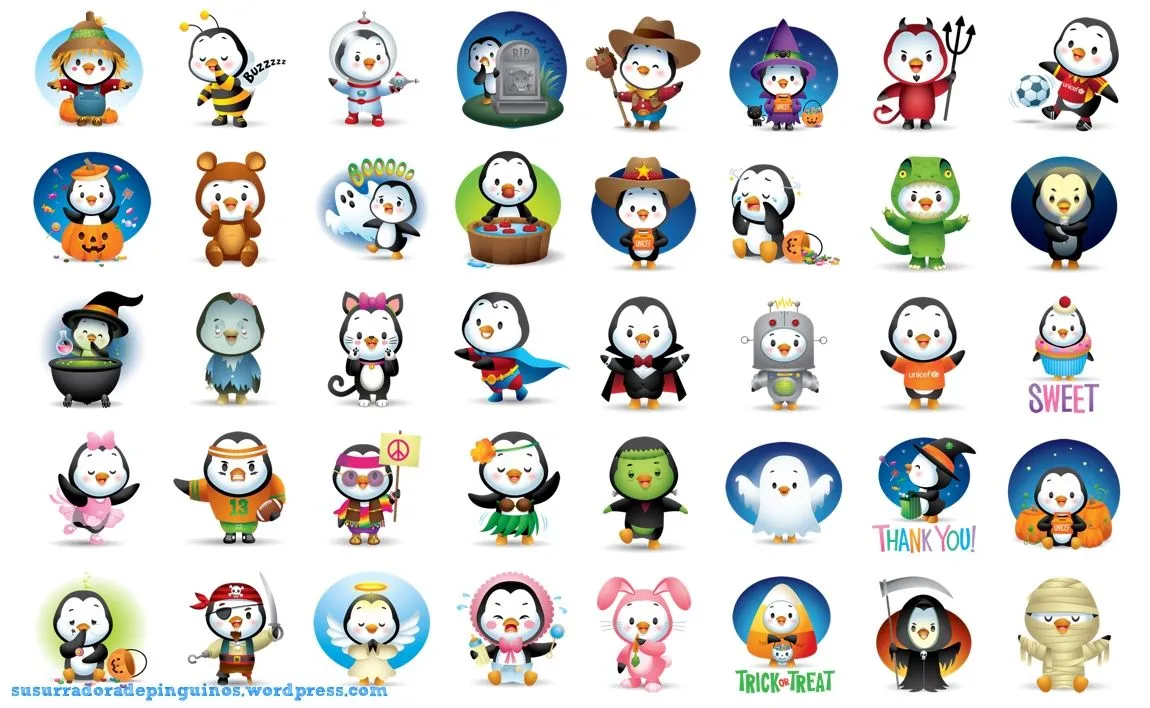 Stickers halloween pingüinos | Susurradora de pingüinos Stickers halloween pingüinos | Susurradora de pingüinos