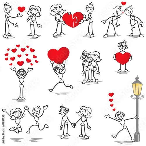 Stickman in love, hearts, holding hands, kissing" Imágenes de ... Stickman in love, hearts, holding hands, kissing" Imágenes de ...