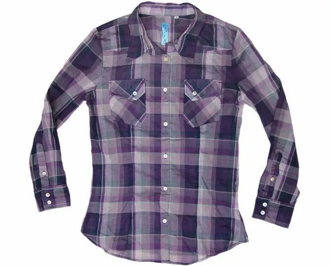 Stix Casual blusa cuadros manga larga mujer 71223 color 45 morado ... Stix Casual blusa cuadros manga larga mujer 71223 color 45 morado ...