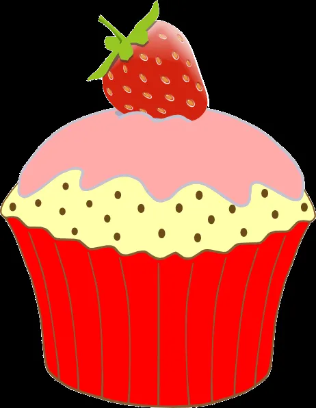Strawberry Cupcake clip art - vector clip art online, royalty free ...