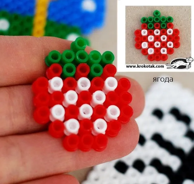 strawberry from PYSSLA IKEA beads | Crafts | Pinterest