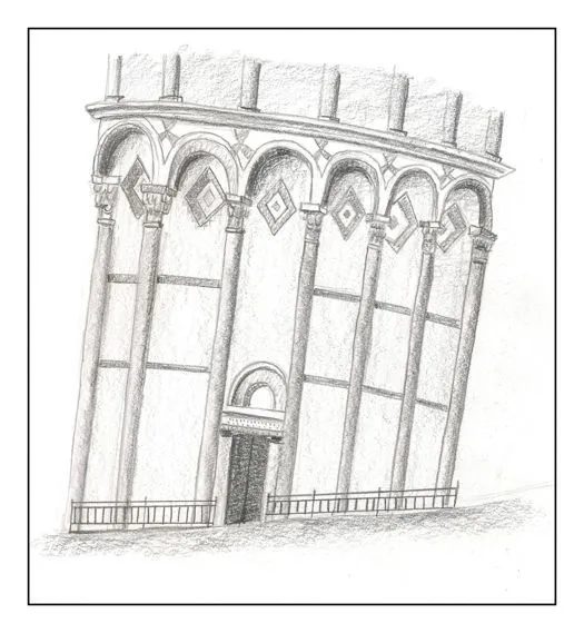 Street drawing en Pisa. Dibujos rápidos