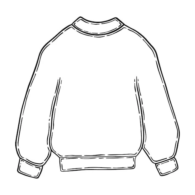 Sudadera de manga larga para mantener a un hombre ropa abrigada dibujo lineal de dibujos animados | Vector Premium Sudadera de manga larga para mantener a un hombre ropa abrigada dibujo lineal de dibujos animados | Vector Premium