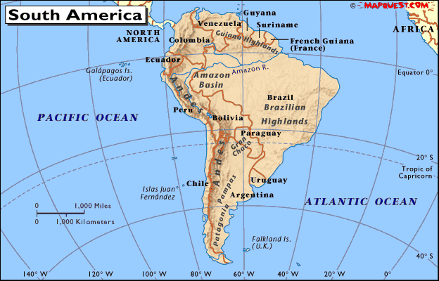 Sudamerica, Stati e Dipendenze - GlobalGeografia