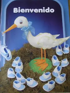 El Blog de Sueños Encantados - Baby Shower: Cigüeña con zapatitos ...