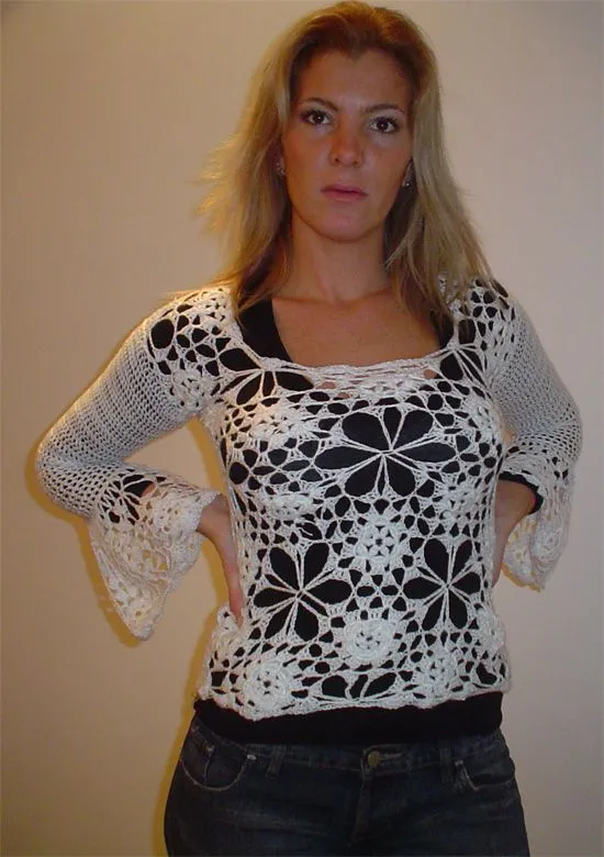 Polera de hilo a crochet paso a paso - Imagui