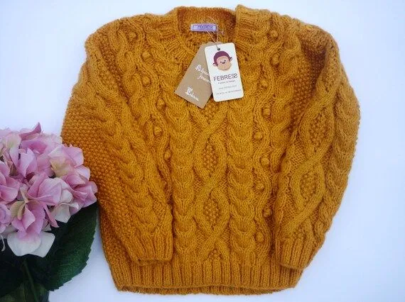 Lana de alpaca suéter tejido a mano Rebeca niñas por febressfashion Lana de alpaca suéter tejido a mano Rebeca niñas por febressfashion