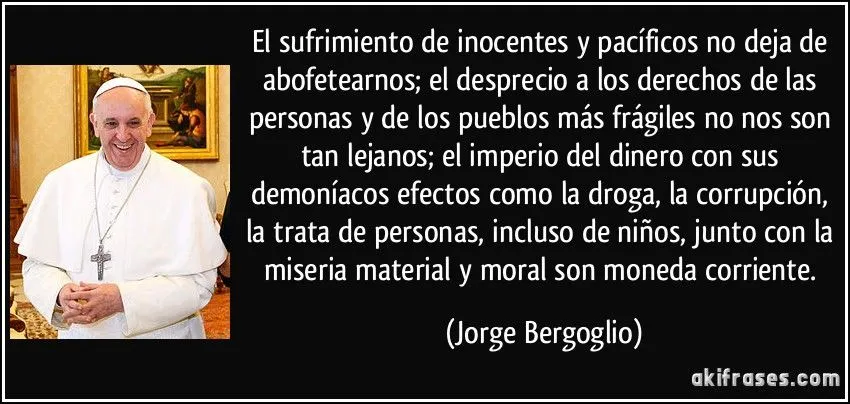 El sufrimiento de inocentes y pacíficos no deja de...