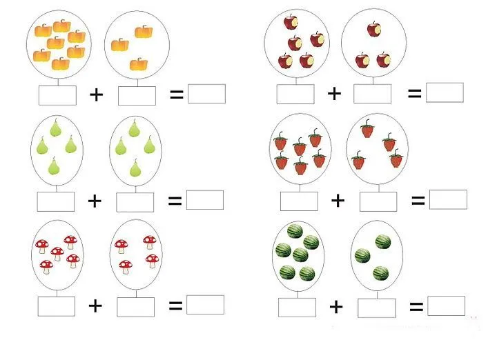 Sumas iniciales para niños con fichas de matemáticas primeras ... Sumas iniciales para niños con fichas de matemáticas primeras ...