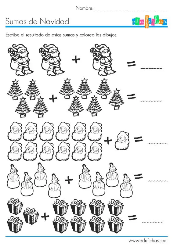 Sumas de Navidad http://www.edufichas.com/actividades/matematicas ... Sumas de Navidad http://www.edufichas.com/actividades/matematicas ...