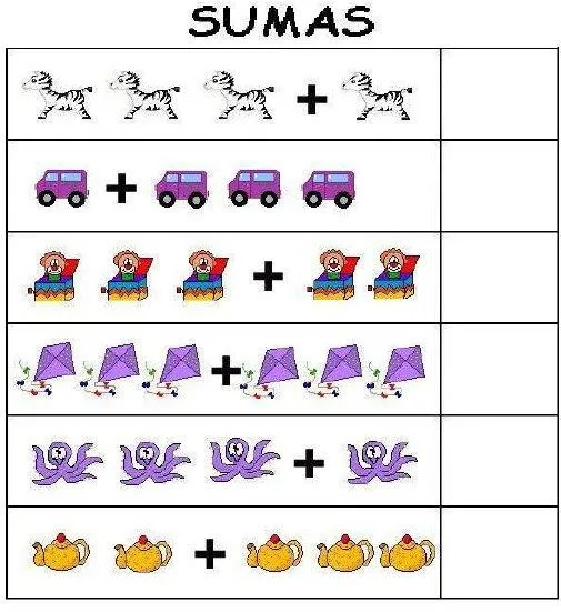Sumas para preescolar y primer grado de primaria | Material Educativo Sumas para preescolar y primer grado de primaria | Material Educativo