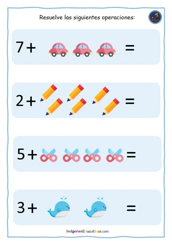 SUMAS Y RESTAS CON DIBUJOS – Imagenes Educativas