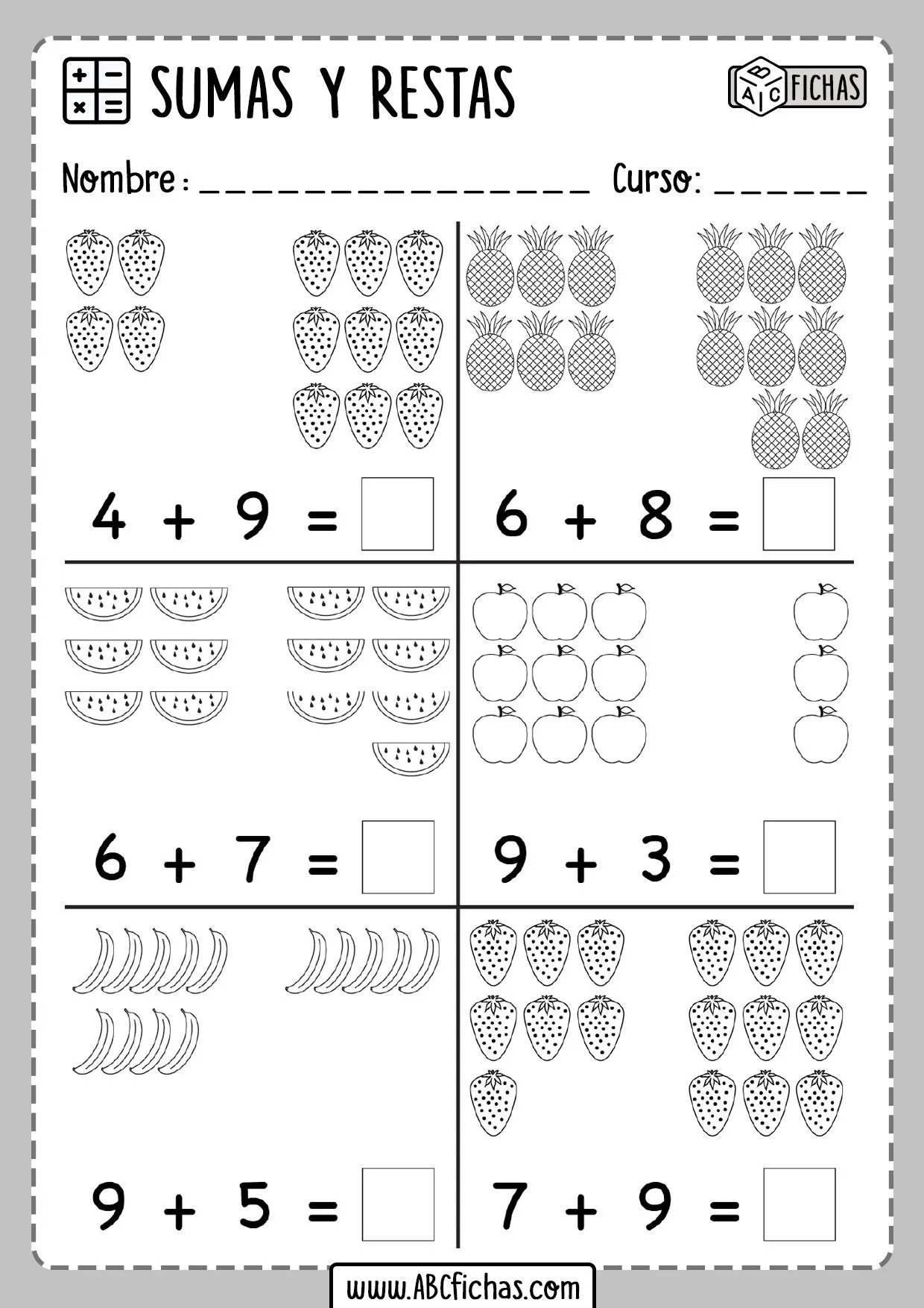 Sumas y Restas con Dibujos Para Primaria (Iniciación) Sumas y Restas con Dibujos Para Primaria (Iniciación)