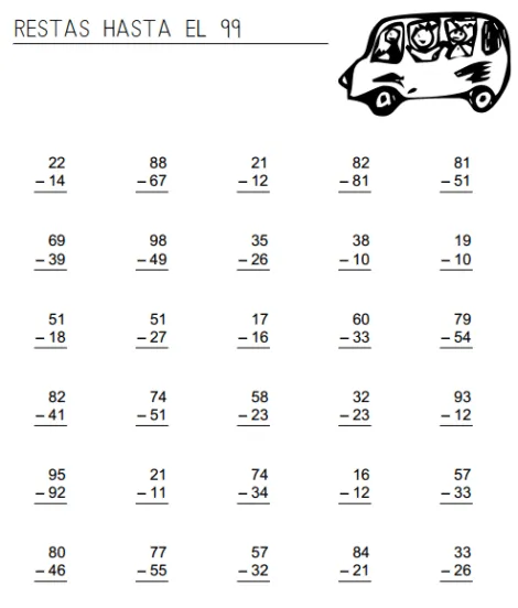 sumas y restas Ejercicios de Matemáticas Sumas y Restas para ...