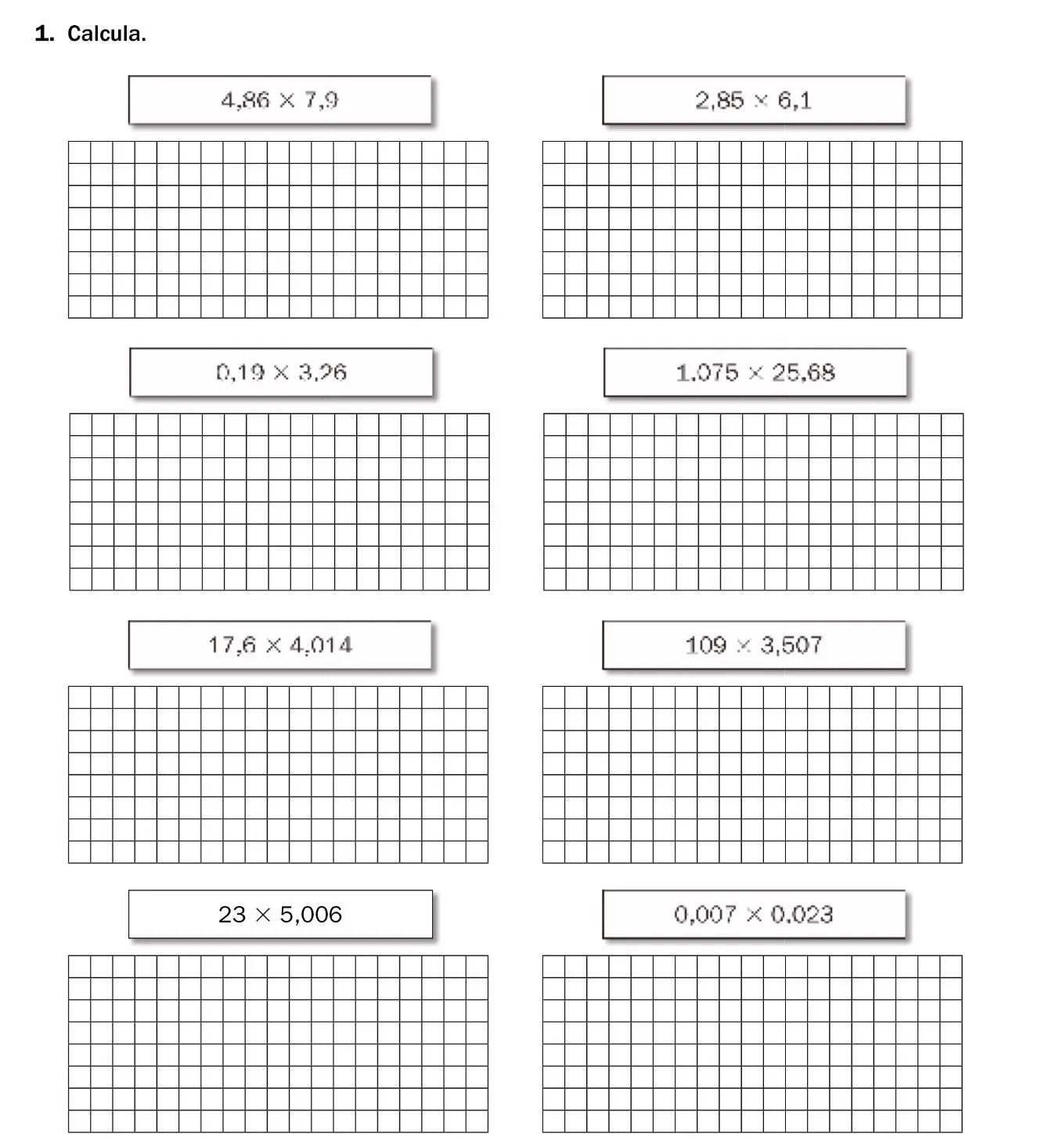 Sumas, restas y multiplicaciones con decimales….COGE PRÁCTICA Y ...