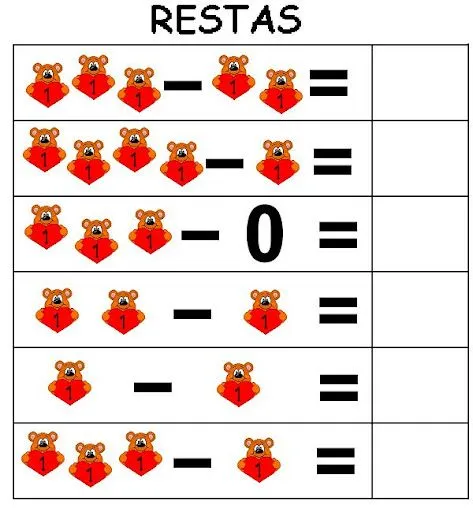 Sumas y restas para niños - Imagui
