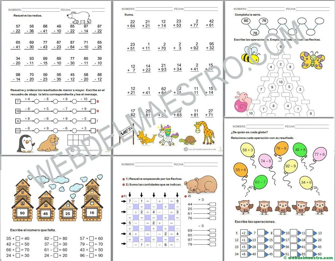 Sumas y restas - Primero Primaria - Web del maestro Sumas y restas - Primero Primaria - Web del maestro